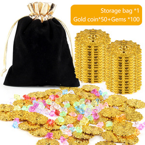 Di alta qualità oro pirata di plastica moneta gemma borsa del bambino festa di natale festa di carnevale di Halloween decorazioni di marca SHJY No - Product Image 5