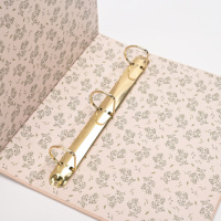 Organisateur de documents à 3 anneaux en tissu de lin personnalisé, couverture rigide, intérieur floral, fournisseur en gros OEM ODM, usine, vente en gros