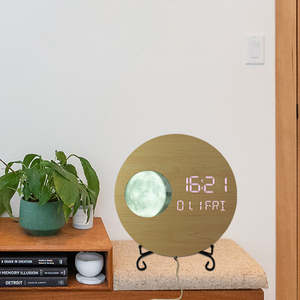 EMAF Grande taille alarme électronique géante en PVC Décoration minimaliste <span class=keywords><strong>Design</strong></span> moderne Calendrier numérique LED Phase de lune <span class=keywords><strong>Horloge</strong></span> <span class=keywords><strong>murale</strong></span> à face unique - Product Image 5
