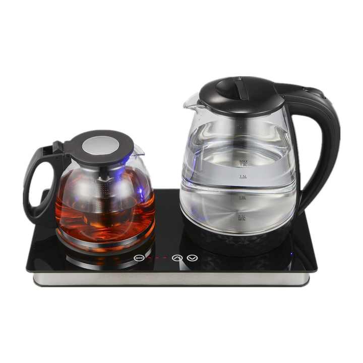 Factory Price 1.8L+1.2L Electric Kettle Prevent Dry Burning Glass Tea Kettle Set Touch Control Glass Teapot for Household Use