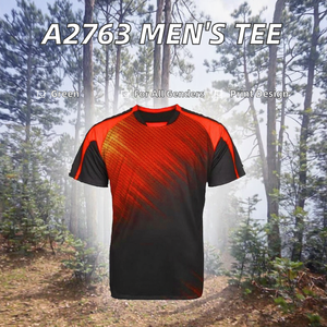 2025 Men's Short Sleeved A2763 T-Shirt New Campus Youth Style Woven Polyester/Cotton 200 Grams Fabric <b>Weight</b> <b>Blank</b> Design Print - Product Image 2