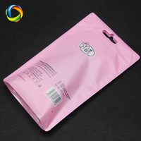 Vente en gros de sacs de vêtements en plastique rose givré de haute qualité à motif personnalisé sacs à fermeture éclair pour emballage de vêtements