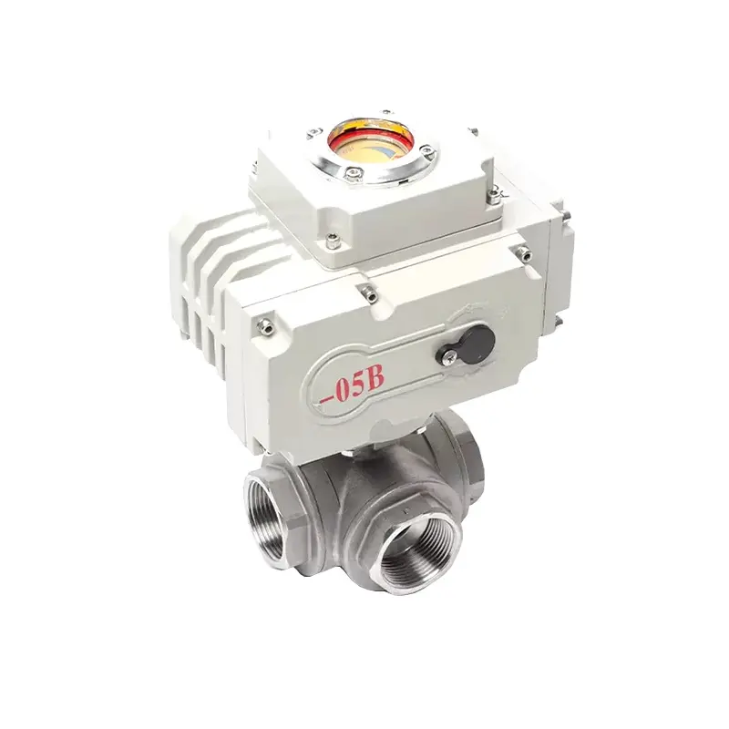 Electric three-way ball valve, high-pressure screw thread, lt reversing, diverting, regulating and switching valve