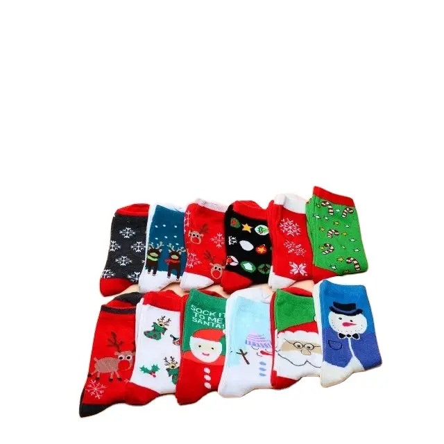 Nieuwe Collectie Groothandel Kerst Thema Elanden Sneeuwpop Candy Cane Kerstboom Sterren Sneeuwvlokken Hoge Kwaliteit Geschenken Sok