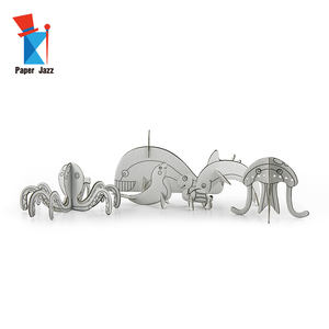 Popolare Puzzle 3D in Cartone Fai-da-Te, Modelli di Animali Marini, Gioco di Assemblaggio e Graffiti per Bambini - Product Image 3