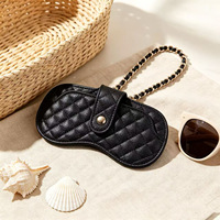 Étui à lunettes de soleil en cuir PU style écossais personnalisé avec logo, pochette portable de luxe pour femmes, idéal pour les voyages
