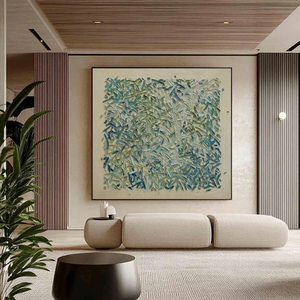 <span class=keywords><strong>Cuadro</strong></span> Decorativo de Pared para el Hogar de Lujo, Arte Abstracto con Patrón de Hojas Texturizadas, Pintura al Óleo Pintada a Mano sobre Lienzo, <span class=keywords><strong>Cuadro</strong></span> Grande Moderno para Sala de Estar - Product Image 1
