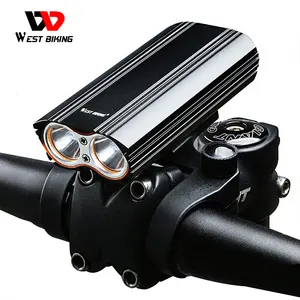 WEST BIKING Bicycle Front Light Bike Headlight Waterproof Double Light T6 Bicycle Super Bright Front Light Bicycle Led Headlight