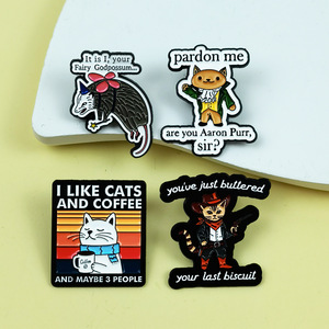 Broche en métal motif <span class=keywords><strong>souris</strong></span> et <span class=keywords><strong>chat</strong></span> de dessin animé, mignonne, en forme d'animal, accessoire <span class=keywords><strong>pour</strong></span> sac à dos et vêtements - Product Image 3