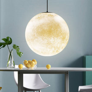 Blanc chaud globe lune suspension fibre de verre boule ronde lustre de chevet Bar Restaurant - Product Image 1
