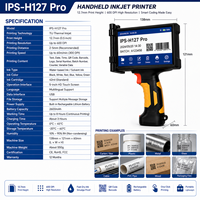 Imprimante jet d'encre TIJ industrielle portable haut de gamme 12,7 mm, machine de codage portable pour QR codes, codes-barres, logos, dates et lots, avec grand écran tactile