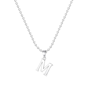 925 Sterling Silver With M Letter Alphabet Classic Pendants With <b>Chain</b> For Men And Women Wear Jewelry Making Pendants Available - Product Image 1