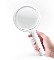 Loupe grossissante portable USB rechargeable en plastique avec éclairage LED, grossissement 3X et 6X, style tendance