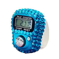 Compteur de doigts électronique ABS de type anneau islamique, mini perceuse à points avec compteur de diamants, boîte d'appliques, fourniture en boîte, doigt lumineux