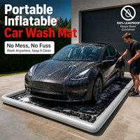 Tapis de lavage de voiture gonflable portable, en PVC robuste, étanche, pour allée, garage, nettoyage de voiture