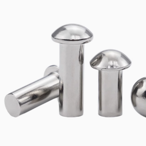 Vente en gros de rivets solides en acier inoxydable 304 de 6 mm et 8 mm, prix d'usine, rivets à tête champignon DIN124 - Product Image 1