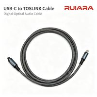 Câble audio optique USB-C Toslink SPDIF RUIARA RR-TC-A-01 avec gaine tressée et conducteur en cuivre pour système audio TV, DAC, barre de son