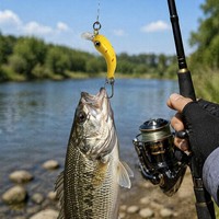 Leurre de pêche Caterpillar Minnow avec hameçon simple - Design réaliste de corps de ver