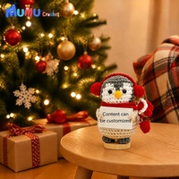 Handgefertigte Häkel-Ohrenschützer Pinguin Amigurumi Puppe Schreibtisch-Deko Inspirierendes Weihnachtsgeschenk Maßanfertigung Großhandel