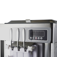 Nouvelle machine à crème glacée molle de type mini pour yogourt glacé, à poser sur table, avec caisse en bois, haute productivité, sirop pour crème glacée