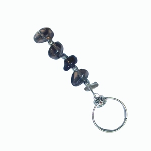Pendentif clé en quartz fumé avec anneau en métal massif, ornement artisanal en pierre précieuse pour accent de sac et cadeaux en gros - Product Image 4