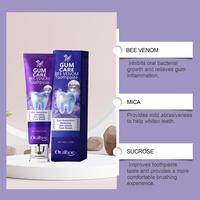 Dentifrice de luxe au venin d'abeille violet pour un sourire plus éclatant - Pommade anti-plaque pour les soins des gencives - Prix en gros 100g