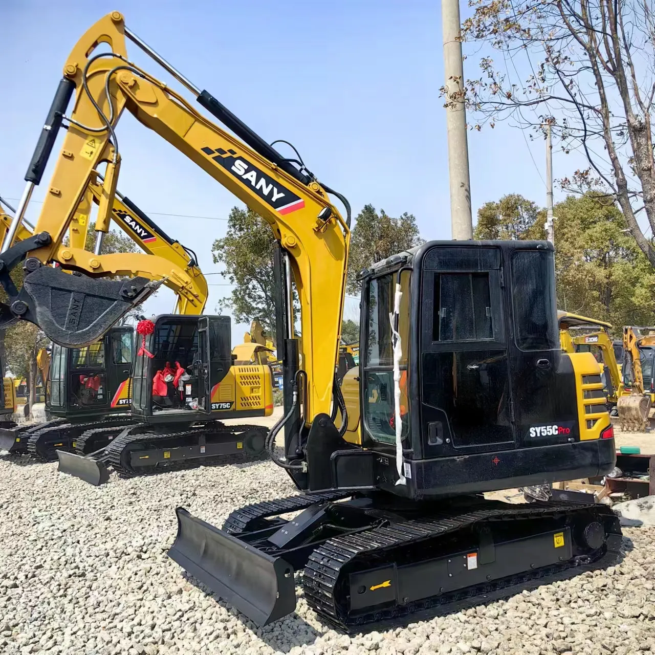 Chinese famous brand SanY SY55C SY60C SY75C SY95C used mini excavator on hot sale with cheapest price and full in stock
