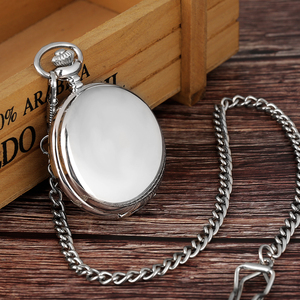 <span class=keywords><strong>Montre</strong></span> de poche mécanique 2023 avec boîtier double Hunter lisse argenté, cadran squelette Steampunk et chaîne, personnalisable - Product Image 4