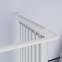 Ensemble de supports de tringle à rideau télescopique en acier inoxydable, design moderne, décoration intérieure, support de plafond en métal, marque JINGRAN