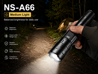 Lampe torche d'urgence en alliage d'aluminium étanche IP44, LED rechargeable avec USB Type-C, focalisation réglable, projecteur extérieur