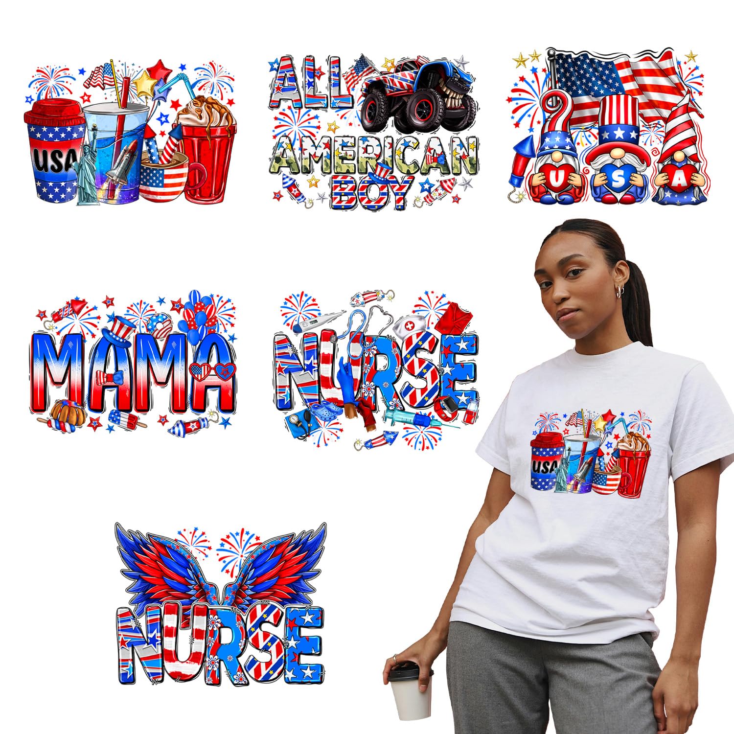 Wholesale Custom Size Cartoon Washable Thermal Transfer Stickers Easy-to-Apply Heat Press Heat Transfer Printing For Garment