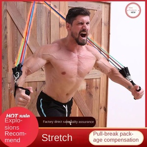 Ensemble d'entraînement de <span class=keywords><strong>fitness</strong></span> à domicile portable 11 pièces 100 LB Corde de tension TPE Bandes de résistance Corde élastique Entraînement sportif - Product Image 6