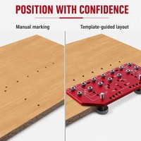 Gabarit de perçage 2-en-1 pour tiges de fixation d'étagères et poignées de porte (5 mm) pour quincaillerie d'armoires, outils de menuiserie DIY pour chevillages