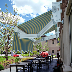 Toldo Retráctil de Aleación de Aluminio para Cafeterías, Balcones Exteriores, Plegable Manualmente, Protección Solar de Poliéster con Protección UV, Venta al por Mayor de Fábrica - Product Image 1