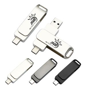 แฟลชไดรฟ์ USB แบบ 2-in-1 สำหรับโทรศัพท์ คอมพิวเตอร์ และแล็ปท็อป สำหรับใช้เป็นของแจก - Product Image 2