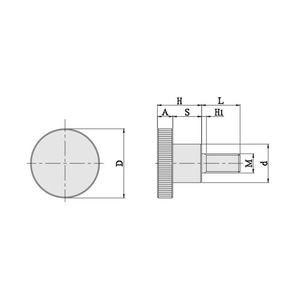 Mwre Stainless Steel Screw Handle Knob External Thread Partially Threaded Thumb Drive P-1003S Mechanical Fastener - Product Image 1