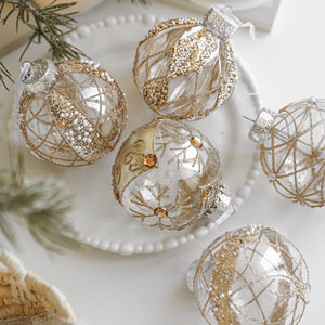 Luxury Shining <b>Glitter</b> Christmas Ball Ornaments Hanging Transparent Christmas Ball 8CM Sequined Plastic Christmas Tree Balls - Product Image 1