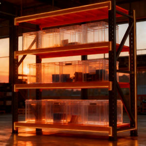 Fábrica de fabricación 4 capas Protección contra la corrosión 60 'Longspan Metal Light Duty Racks Garaje Almacén Almacenamiento Estantes apilables - Product Image 1