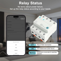 Interruptor de Circuito WIFI 3P+N para Riel DIN, Control Remoto de Cable Bajo Tensión, Temporizador de Ciclo, Temporizador de Tiempo, 1-63A, Compatible con TUYA/SmartLife