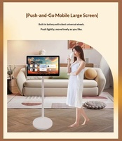 Écran intelligent mobile portable de 21,5 pouces, TV tactile, 8000 mAh, Android 13, diffusion sans fil, directement de l'usine, pour chambre à coucher, fitness, cuisine
