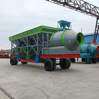 Centrale à béton mobile JZM750 27m³/h, ligne de production portative à tambour contrôlée par PLC, batteur à 3 bacs pour la construction routière