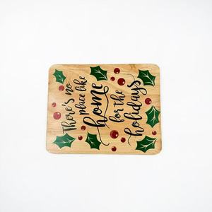 Rubberwood Cutting Board 25.5x20.3x1cm Rectangle <b>Wood</b> Chopping <b>Block</b> For Fruits Vegetables Raw Cooked Food - Product Image 1