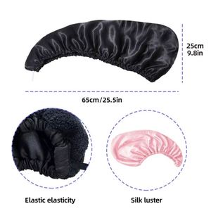 Toalla de Pelo de Microfibra Tejida de Alta Gama, Secado Rápido, Tipo Turbante, Sedosa y Satinada, en Oferta - Product Image 4