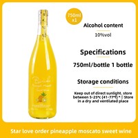 BARAKA Chinese fabriek Hoge Kwaliteit Ananas Moscato Zoete Wijn 750ml OEM Aangepaste Fruitige Aperitiefwijn 10% Alcohol ISO