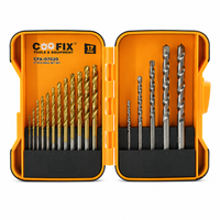 Jeu de 17 forets mixtes COOFIX CFA-07020 en titane HSS, forets hélicoïdaux et forets à maçonnerie SDS pour métal, béton et bois