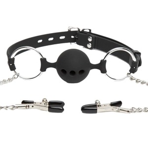 Paradise silicone gag chain nipple <b>clamp</b> SM silicone gag ball sex toys alternative adult sex toys - Product Image 5