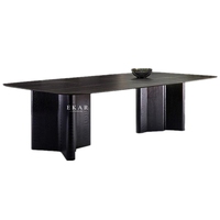 Ensemble de salle à manger moderne de style italien, table à manger rectangulaire longue en marbre de pierre avec pieds en acier inoxydable, meubles de maison
