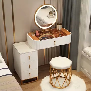 Petite <span class=keywords><strong>commode</strong></span> de chambre moderne de luxe avec lumière panneau de bois de haute qualité meilleur <span class=keywords><strong>prix</strong></span> coiffeuse meubles de table - Product Image 1