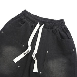 Meilleure vente hommes grande taille sergé Denim ensemble court nouveauté mode bouton deux pièces ensemble respirant coton tricoté - Product Image 5