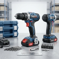 Perceuse sans fil 21V à batterie Li-ion, moteur sans balais, vitesse variable, perceuse électrique portable pour le bricolage et l'atelier